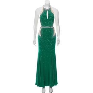 JOVANI Green Embellished Gown
